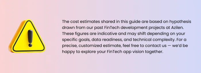 FinTech App Development Cost Disclaimer