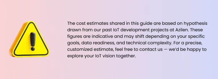 IoT Development Cost Disclaimer