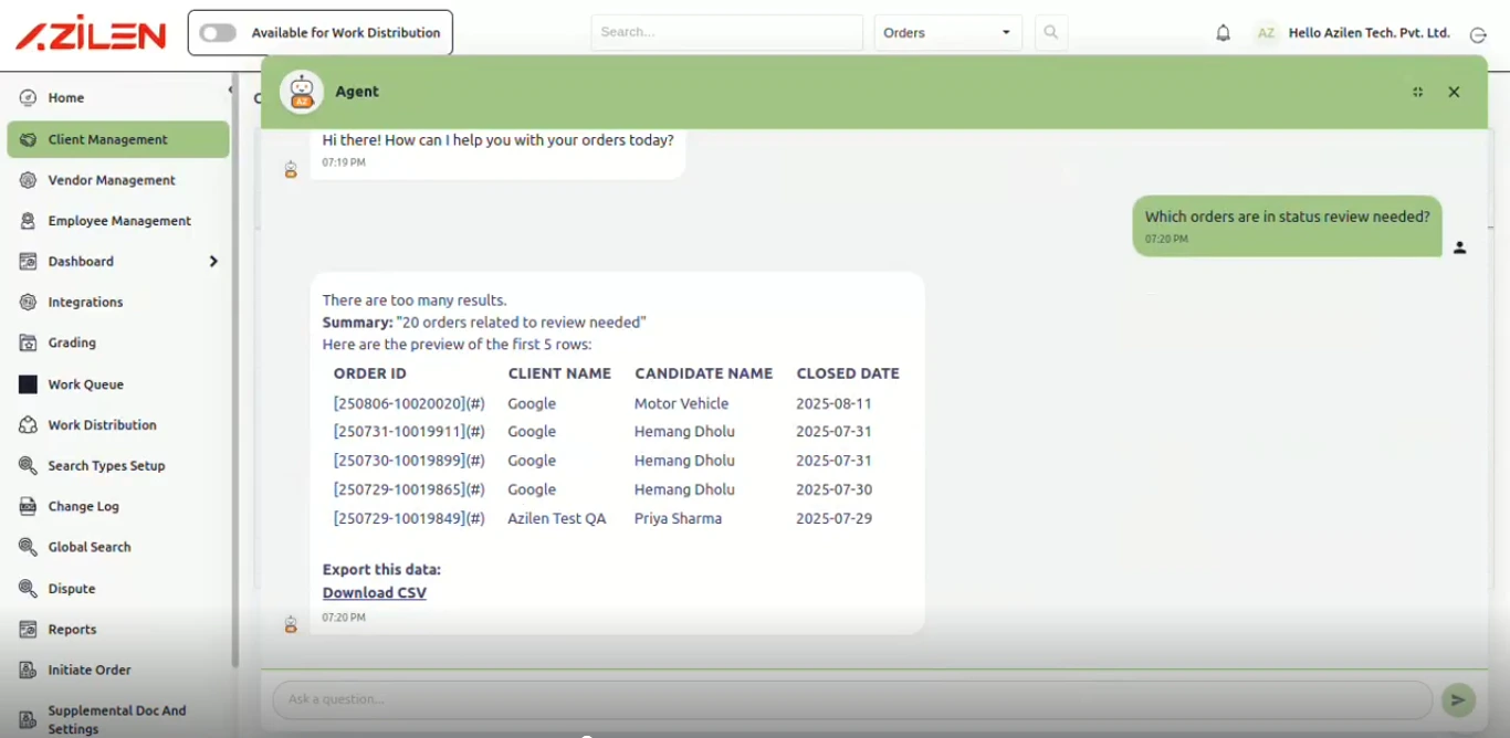 Background Checks AI Agent Demo
