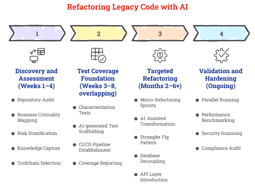 Methodology for Refactoring Legacy Code with AI