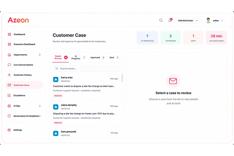 Azeon workflow automation screenshot