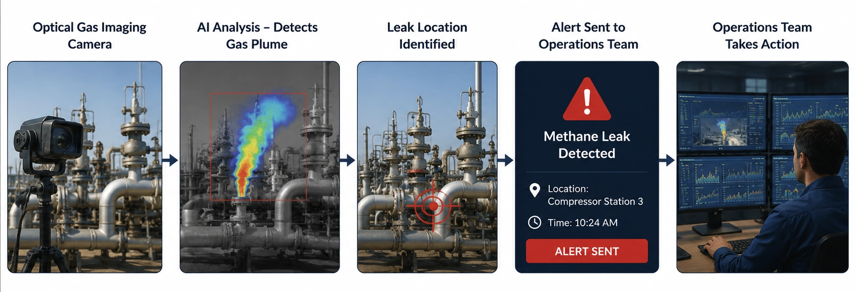 3 Gas Leak and Methane Detection - Azilen | Enterprise AI Development Company Gas Leak and Methane Detection
